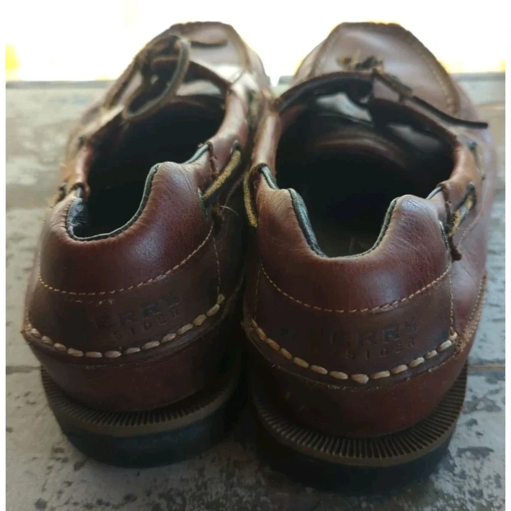 Mens Sperry Top-Sider Collection Brown Leather Upper Boat Shoes Size‎ 10.5M
